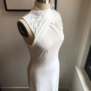 MISSGUIDED - Cream Sleek colored Maxi with Draped Neckline